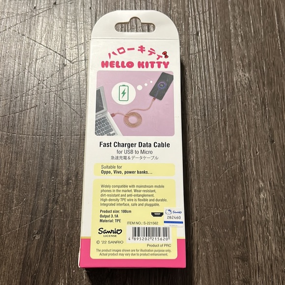🌸Hello kitty 🌸 Fast Charger Data Cable from Sanrio Japan - Picture 2 of 2